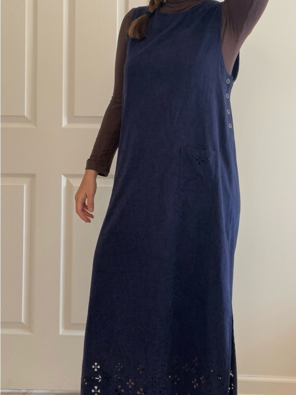 Christopher & Banks Faux Suede Jumper Dress Size 12